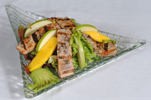 mango salad with grilled tuna served at sancho panza wine bistro and jazz club restaurant in cabo san lucas, mexico