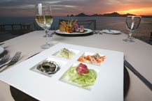 Quattro Crudite di Mare served at Sunset da Mona Lisa Italian Restaurant - Cabo San Lucas.