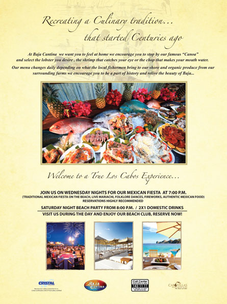 Baja Cantina- Ad Proof - Los Cabos Magazine Issue 24 - Cabo San Lucas