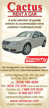 Cactus Rent a Car- Ad Proofs - San Jose del Cabo, Issue 32 - Los Cabos, Mexico