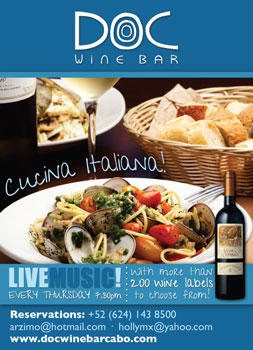 DOC Wine Bar - Ad Proof - Los Cabos Magazine Issue 29 - Cabo San Lucas