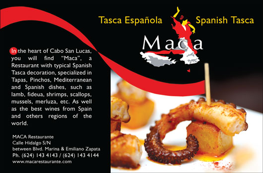 Maca Tasca Española - Ad Proofs - Los Cabos Magazine #31 - Cabo San Lucas, Los Cabos