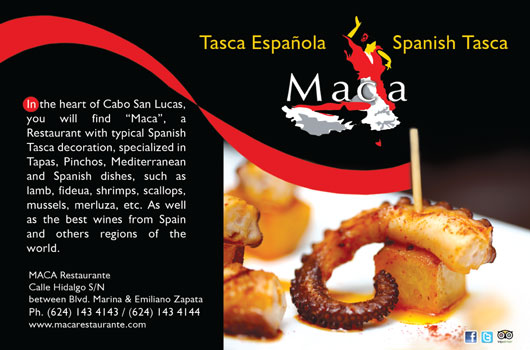 Maca Tasca Española - Ad Proofs - Los Cabos Magazine #32 - Cabo San Lucas, Los Cabos