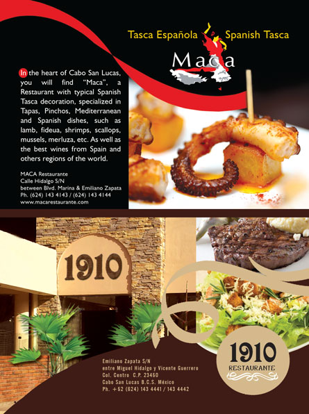 Maca Tasca Española - Ad Proofs - Los Cabos Magazine #33 - Cabo San Lucas, Los Cabos