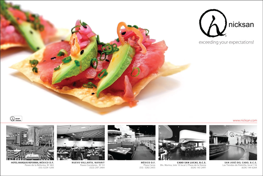 Nicksan Restaurant - Ad Proof - Los Cabos Magazine Issue 32 - Cabo San Lucas