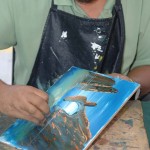 Francisco Nava López, Fops Art Gallery & Jewelry, Artista Pintor (artist - painter) Circuito Cultural Marina Cabo San Lucas - 24 January 2015.