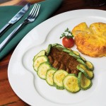 Photo.- page 67 | Francisco Estrada – Caption: Discover the singular joy of eating a freshly baked croissant, transport yourself to Spain with the torta española ( an omelet with potato and confit onion that's served with zucchini and Italian sausage) at Romeo & Julieta.