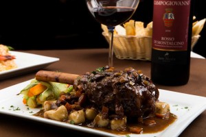 Lamb shank gremolata e gnocch