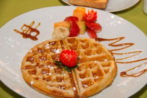Waffles with fresh fruit