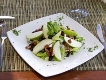 Apple Salad.- Nuts and Blue Cheese with Mustard Dressing