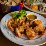 Coconut shrimp with mango salsa. 