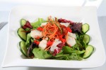 Lobster Salad – Lettuce, arugula, lobster, yellow pepper and cilantro dressing.