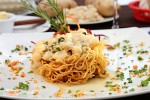 Scallops in a potate nest