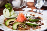 Sevichimi Los Barriles Style –  Thinly sliced raw fish in lemon juice, soy sauce with fresh serrano chile, onions and avocado.