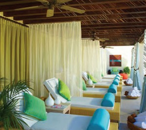 Relax on the terrace while enjoying the benefits of spa services at the Hilton Los Cabos Beach & Golf Resort.